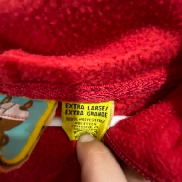 red fuzzy zip up - Picture 4 of 8